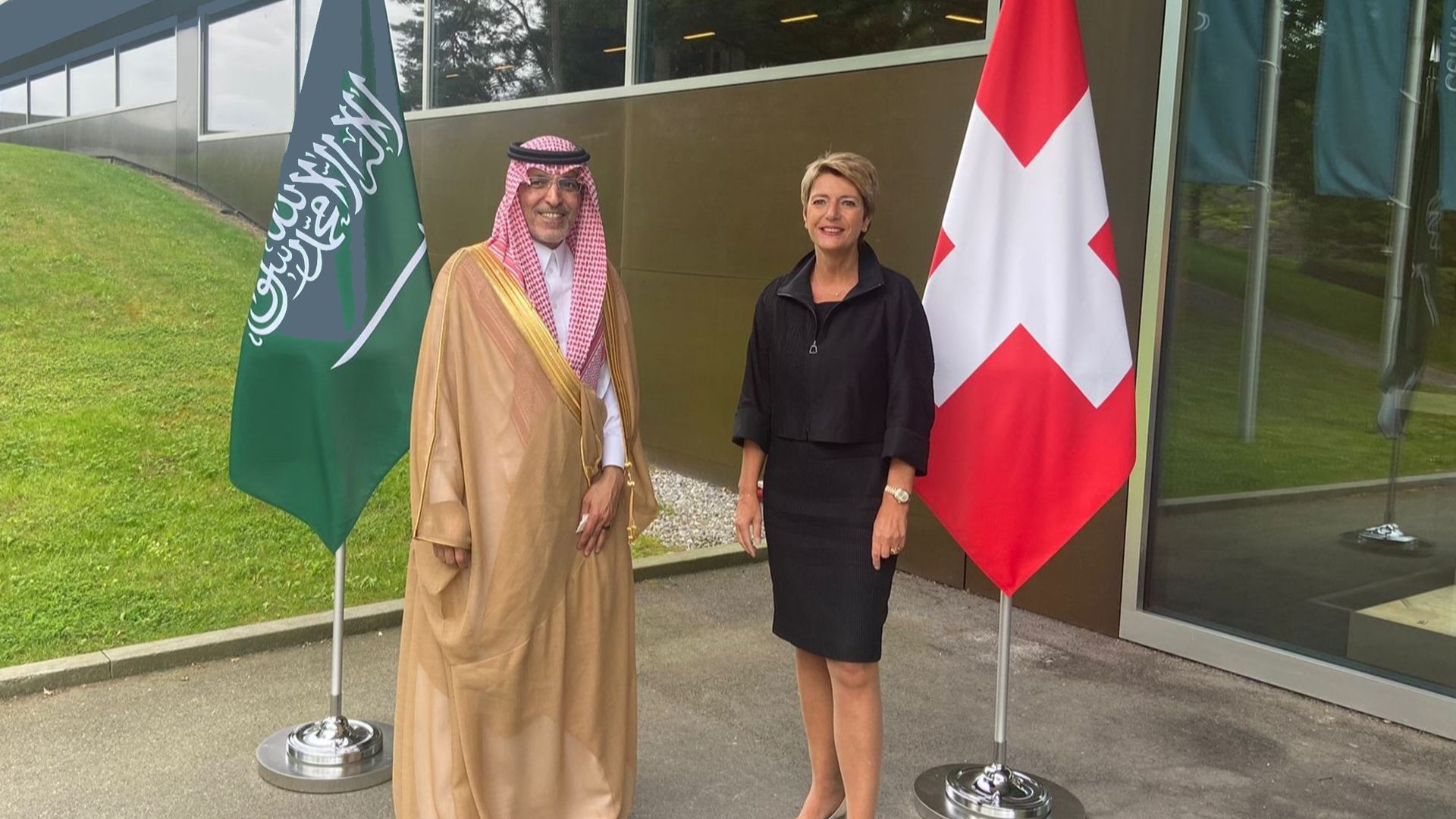 Karin Keller-Sutter mit Saudi-Arabiens Finanzminister Mohammed Al Jadaan