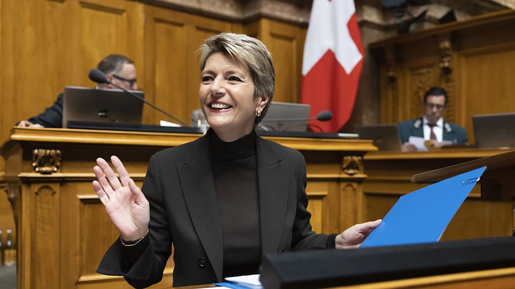 Federal Councillor Karin Keller-Sutter at the start of the debate in the National Council