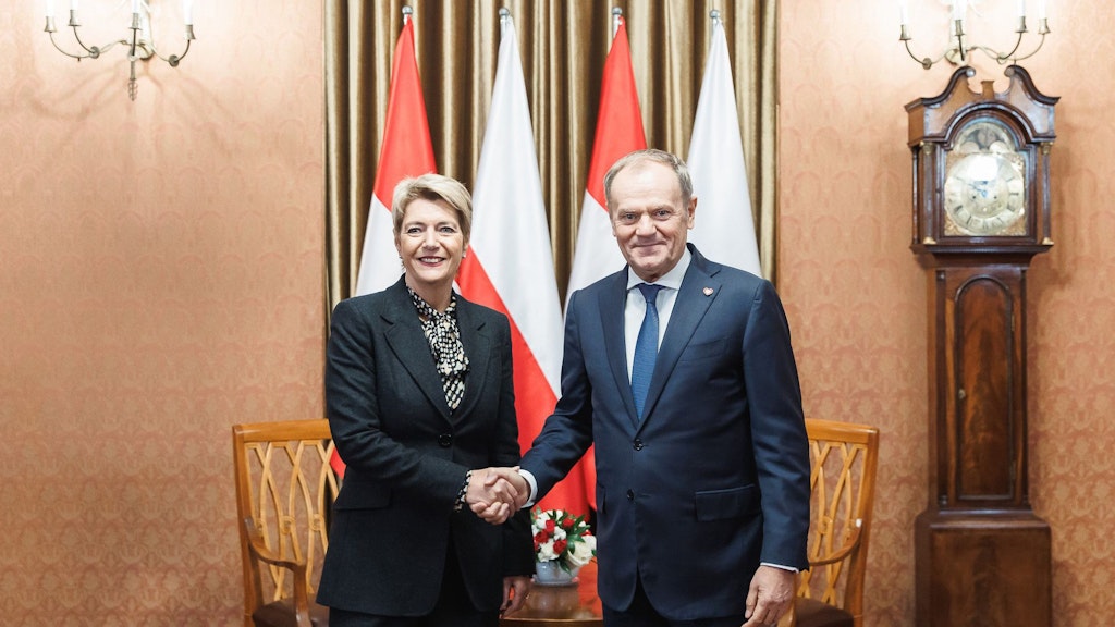 Bundespräsidentin Karin Keller-Sutter trifft Donald Tusk, Ministerpräsident von Polen.