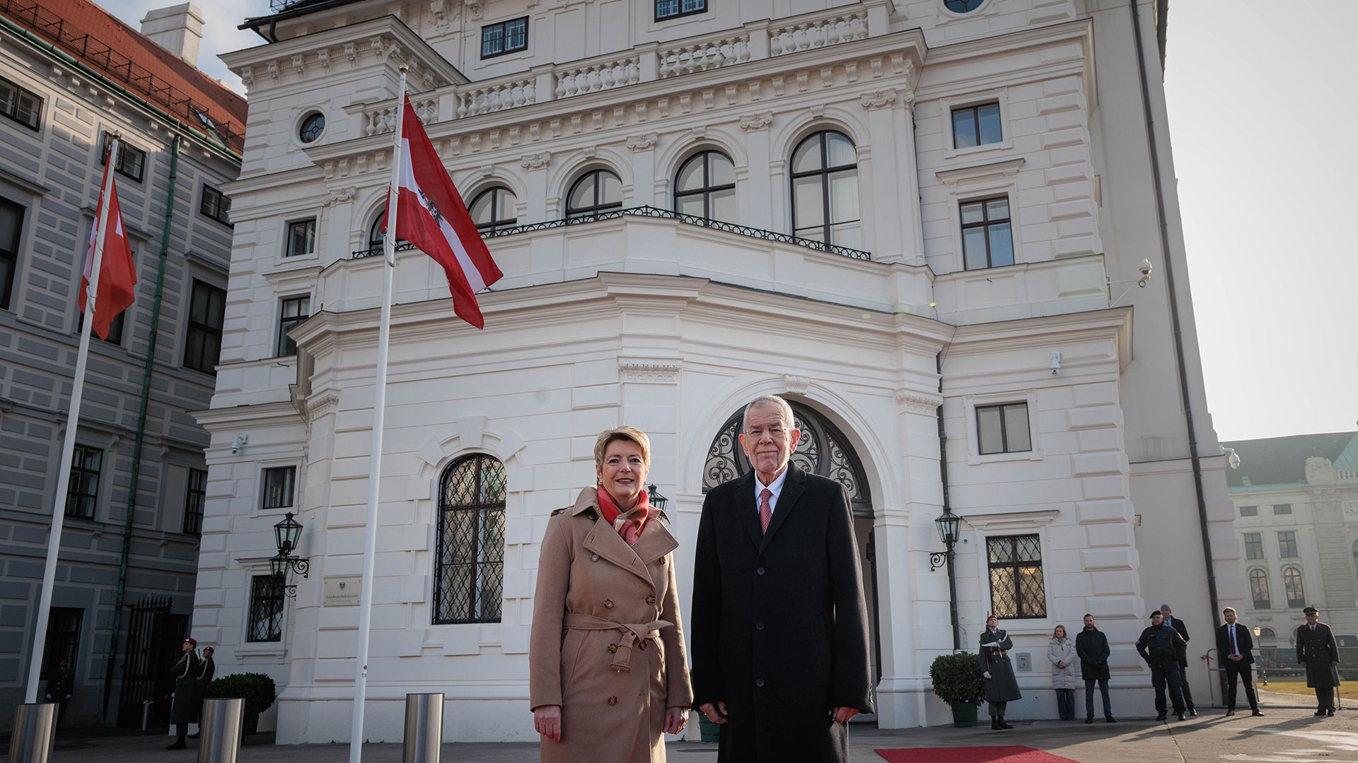 Karin Keller-Sutter mit Alexander van der Bellen, in Österreich