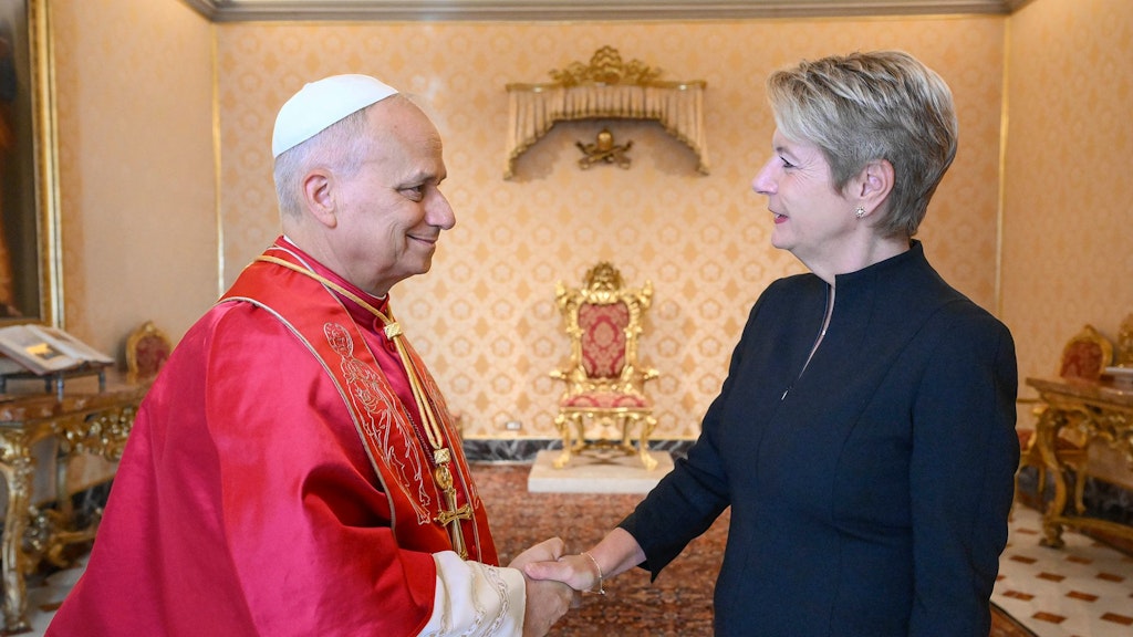 President of the Swiss Confederation Karin Keller-Sutter meets Pope Leo XIV