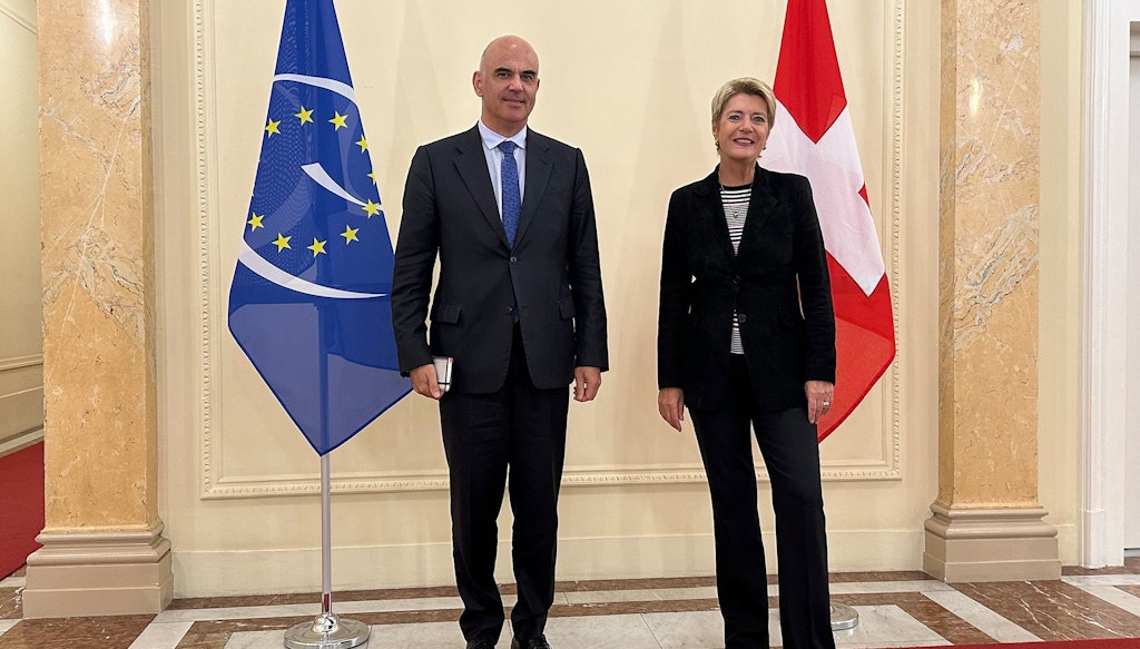 President of the Swiss Confederation Karin Keller-Sutter meets Alain Berset, Secretary General of the Council of Europe