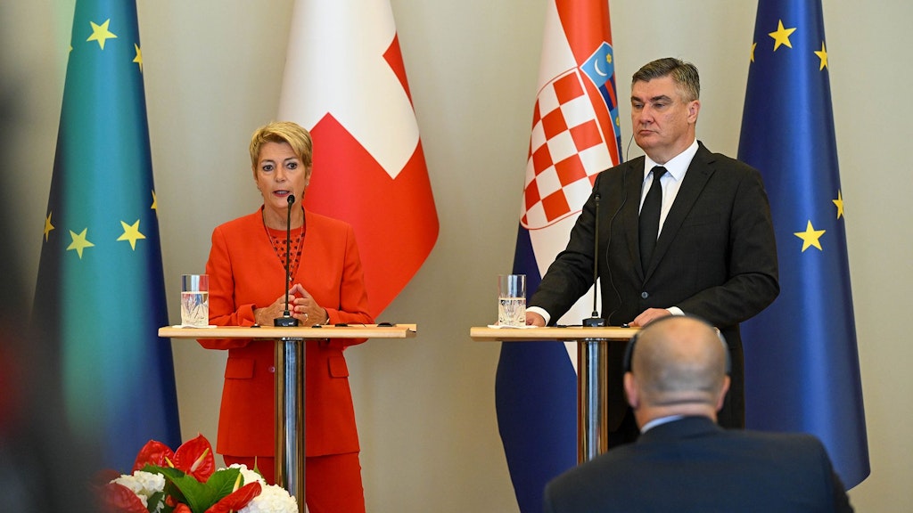 President of the Swiss Confederation Karin Keller-Sutter meets with Croatian President Zoran Milanović