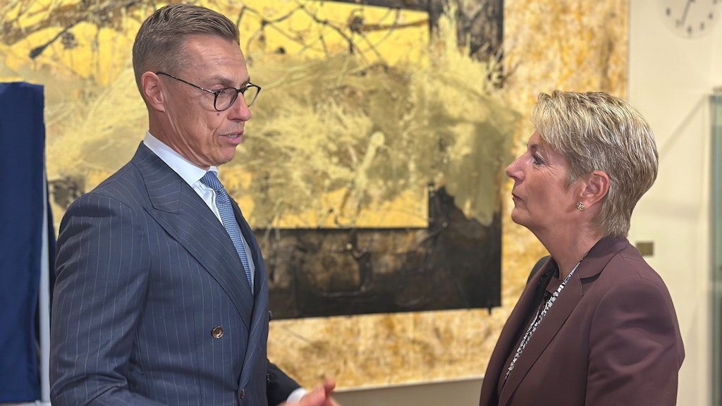 President of the Swiss Confederation Karin Keller-Sutter meets Alexander Stubb, President of Finland, at the UN General Assembly