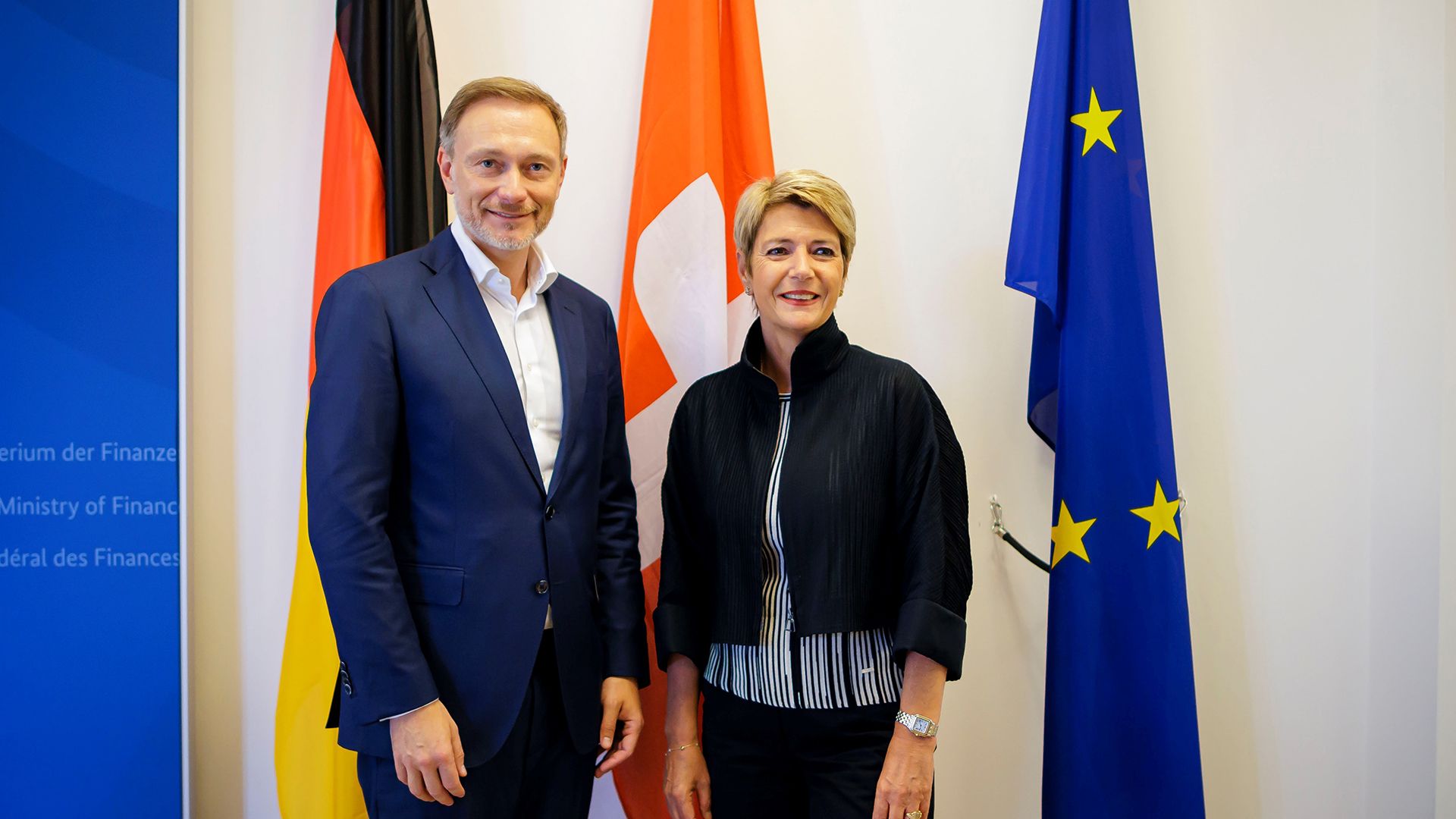 Federal Councillor Karin Keller-Sutter with Christian Lindner