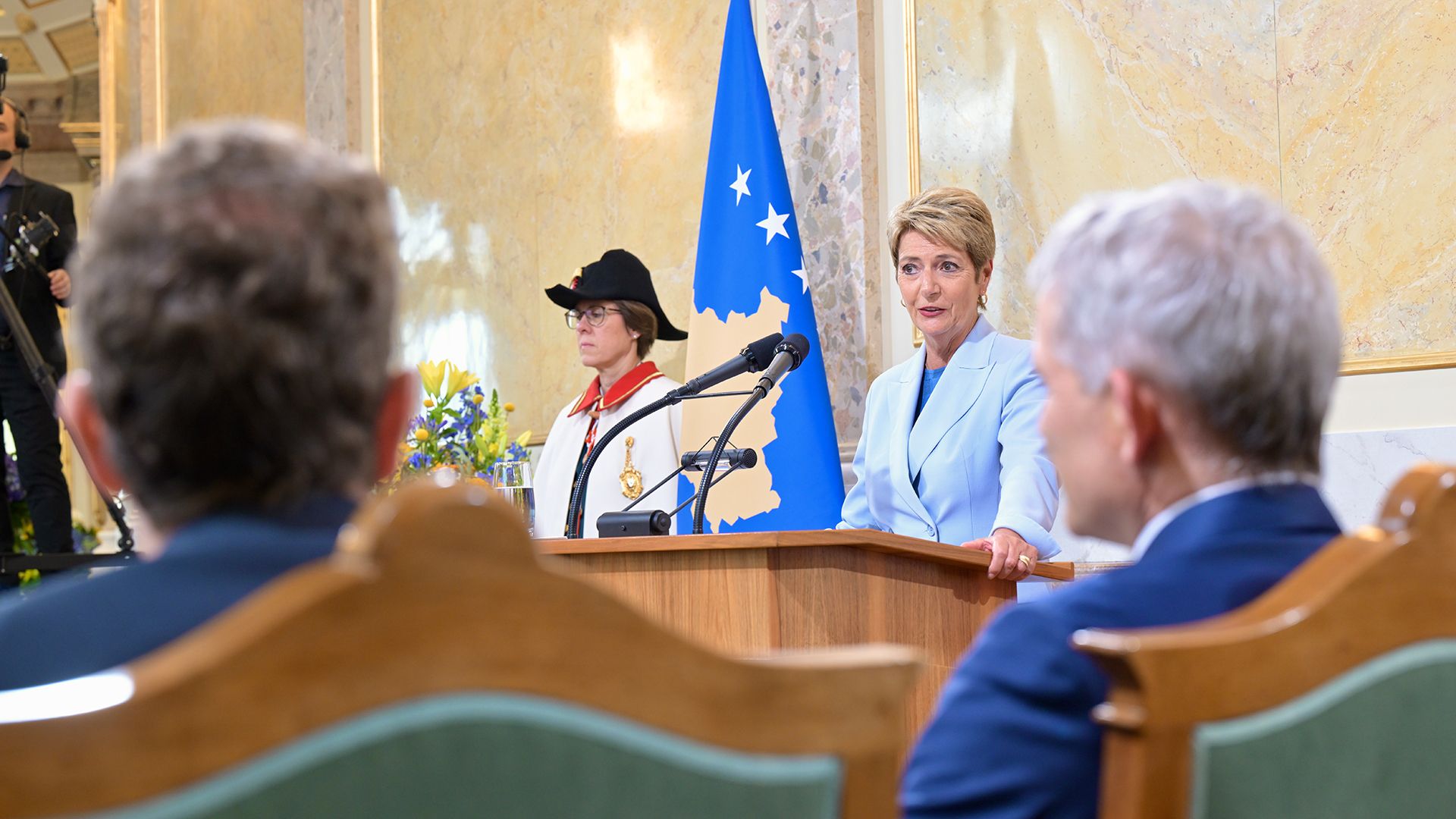 Discours de la présidente de la Confédération Karin Keller-Sutter et de la présidente du Kosovo Vjosa Osmani Sadriu