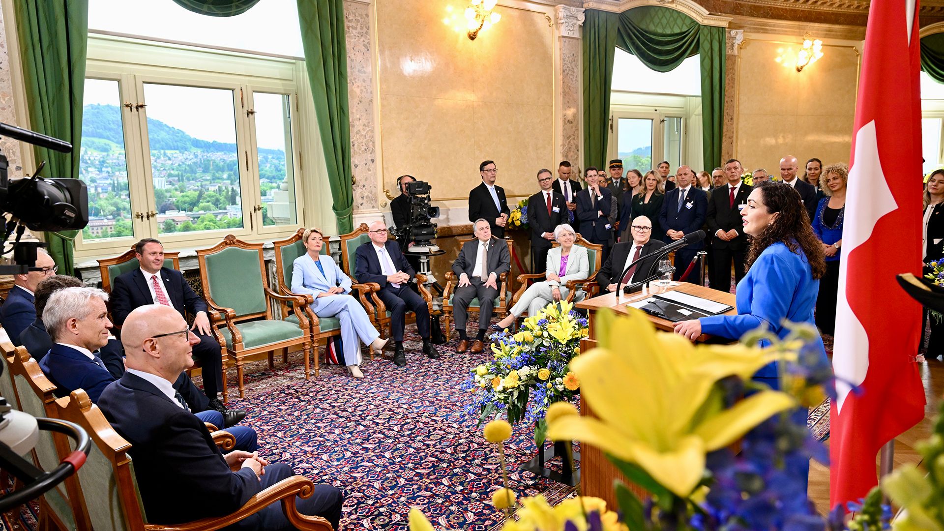 Discours de la présidente de la Confédération Karin Keller-Sutter et de la présidente du Kosovo Vjosa Osmani Sadriu