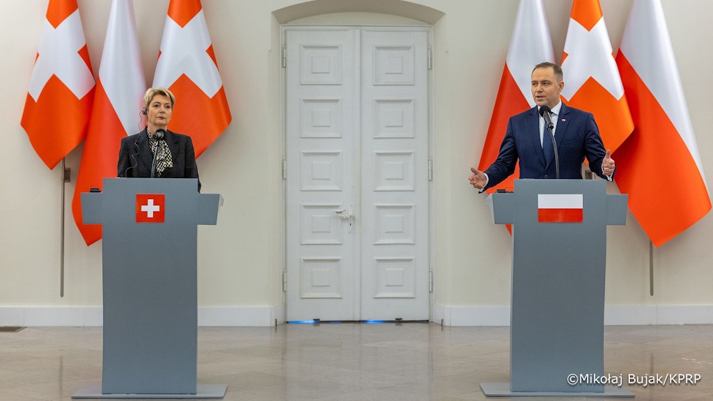 La presidente della Confederazione Karin Keller-Sutter incontra Karol Nawrocki, presidente della Polonia. (Varsavia, 13.11.2025)