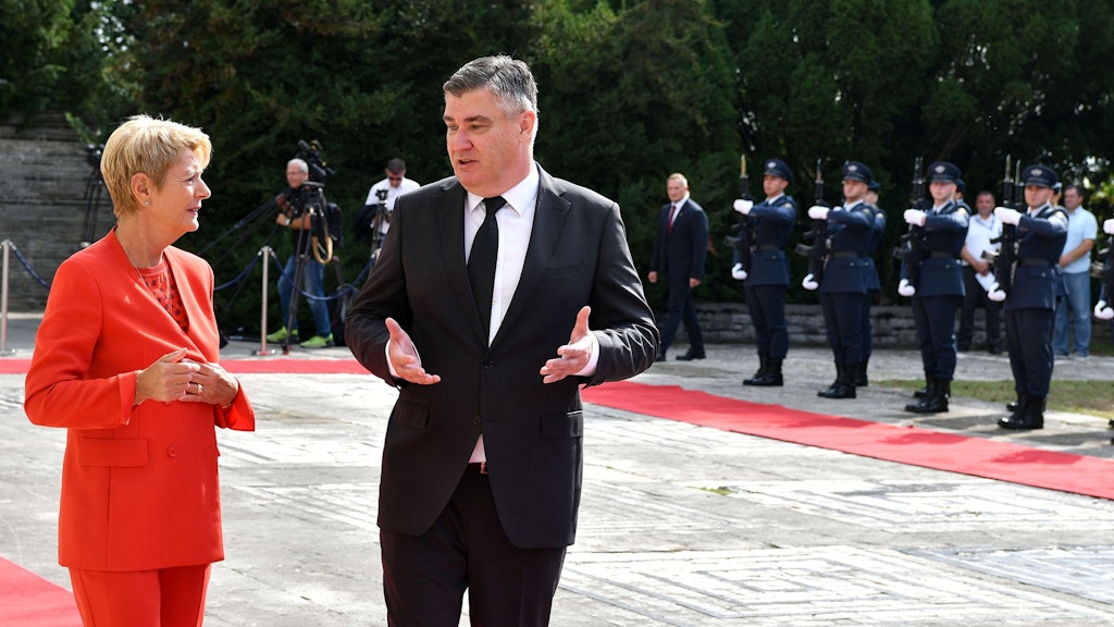 La presidente della Confederazione Karin Keller-Sutter incontra il presidente della Croazia Zoran Milanović