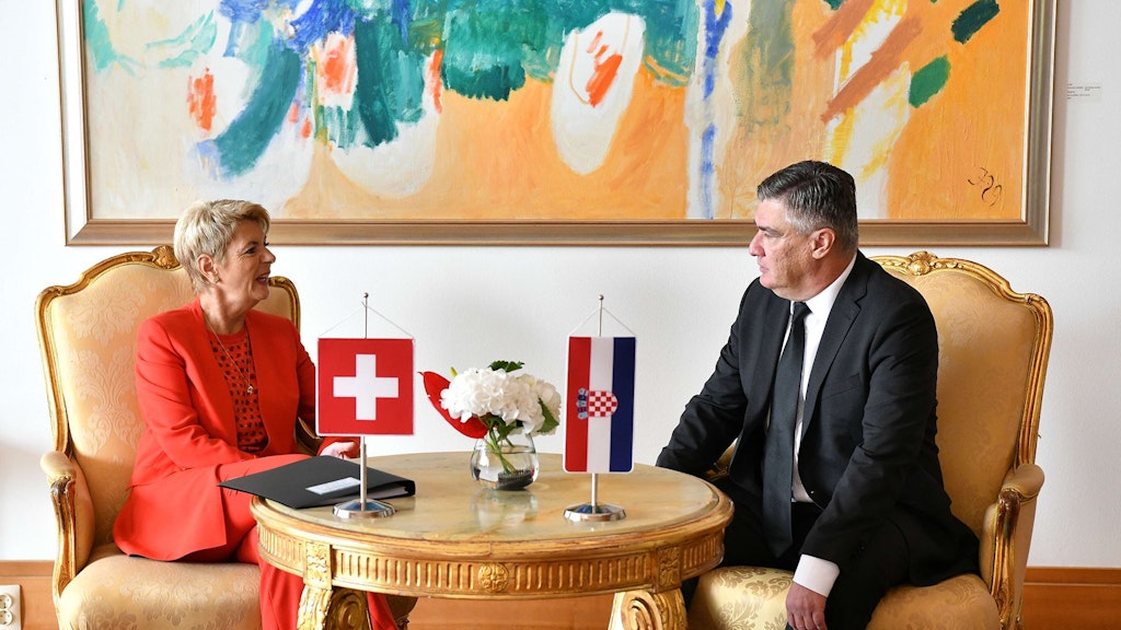 La presidente della Confederazione Karin Keller-Sutter incontra il presidente della Croazia Zoran Milanović